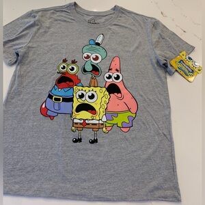 SpongeBob Tee Shirt Women’s Size XXS Short Sleeve “Group Stare” NEW with tags.